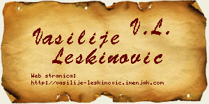 Vasilije Leškinović vizit kartica
